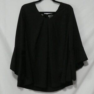 SHEIN - Curve | 1XL | Chic Black Blouse | Bell Sleeves | Back Tie Detail